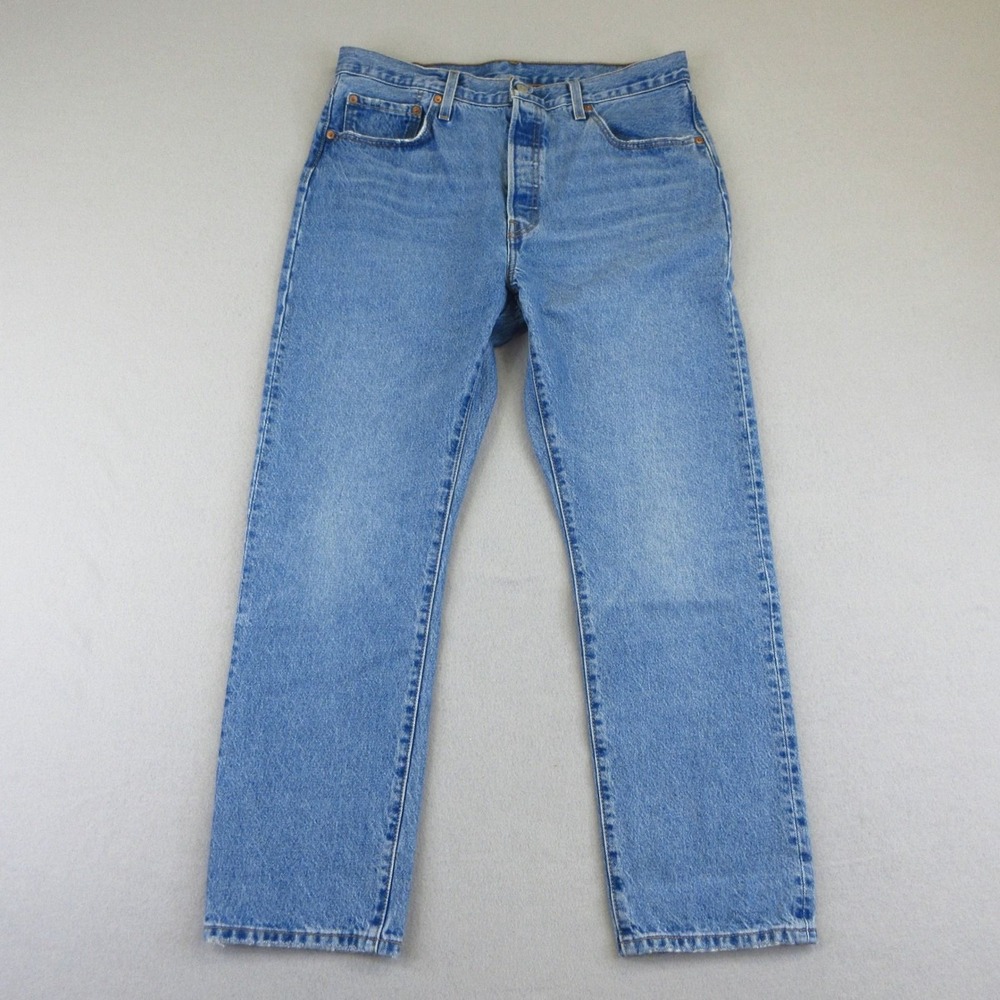 Levi's 501 Jeans Women 33x30 (Act. 34x28) Blue Denim Straight Leg Button Fly